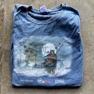 Vintage 90s Native American Eagle Bear Shaman Shirt